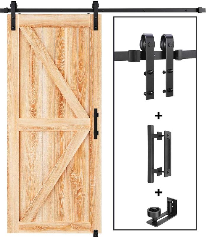 Photo 1 of 
EaseLife 6 FT Sliding Barn Door Track and Handle Hardware Kit,Heavy Duty,Basic J Pulley,Slide Smoothly Quietly,Easy Install (6FT Track Kit for 30"...