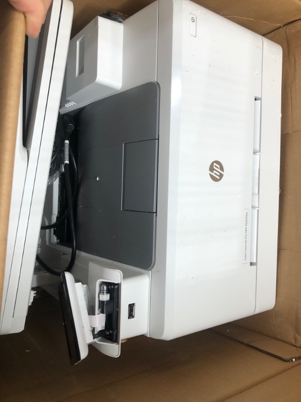 Photo 3 of *Damaged* HP Color LaserJet Pro M283fdw Wireless All-in-One Laser Printer, Remote Mobile Print, Scan & Copy, Duplex Printing, Works with Alexa (7KW75A), White