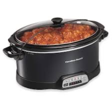 Photo 1 of *Review Notes* Hamilton Beach Programmable Slow Cooker with Three Temperature Settings, 7-Quart + Lid Latch Strap, black