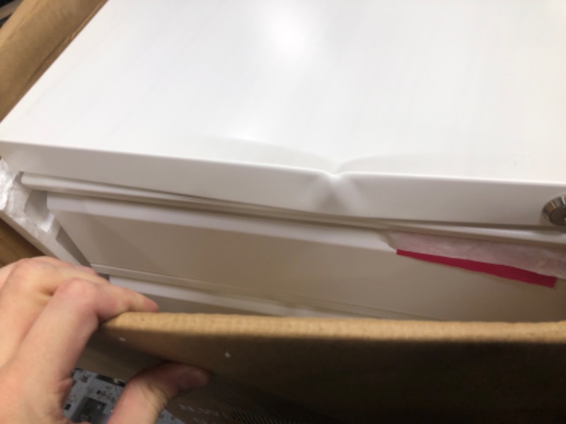 Photo 1 of DEVAISE 3 Drawer Mobile File Cabinet Under Desk Office, Fully Assembled Except Casters, Letter/Legal Size, White White 14.6"W x 17.1"D x 23.6"H