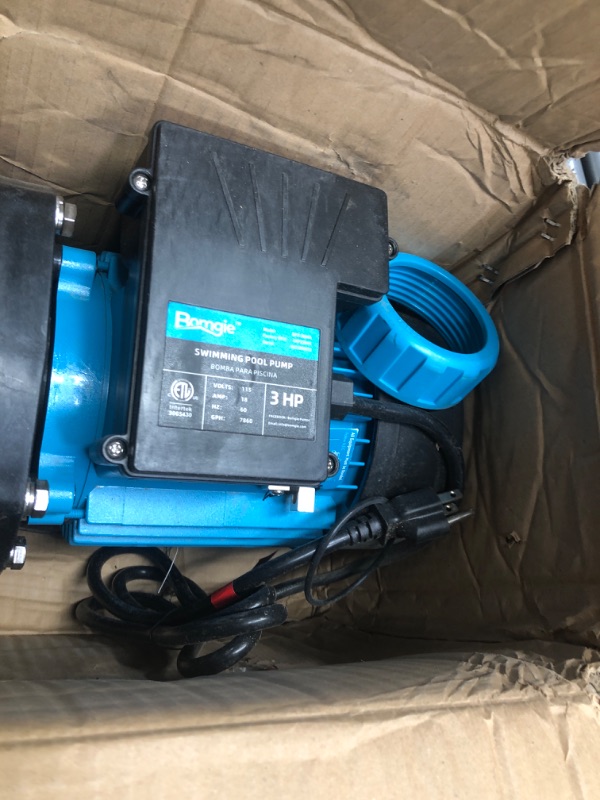 Photo 3 of BOMGIE 3HP Pool Pump Inground, 7860 GPH Above Ground Swimming Pool Pump, 115V High Flow Single Speed Powerful Self Priming Pool Pumps with Strainer Basket, Energy Saving, Low Noise Single Speed 3 Hp Single Speed