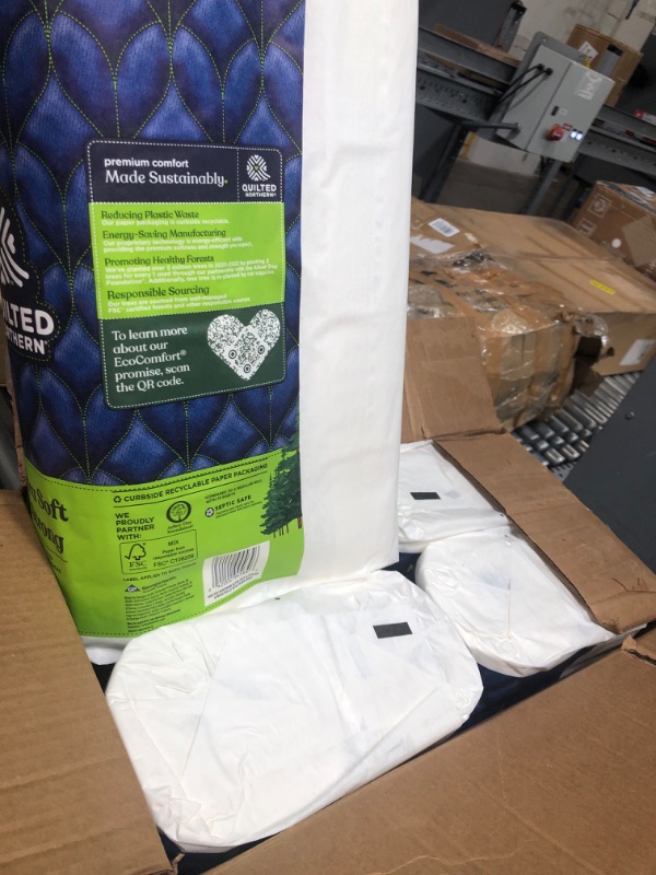 Photo 1 of 4 Pack of Quilted Northern Ultra Soft & Strong Toilet Paper with Paper Packaging, 32 Mega Rolls = 128 Regular Rolls