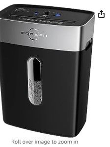 Photo 1 of BONSEN Paper Shredder for Home Office, 10-Sheet Cross-Cut Shredder, P-4 High Security Level, Quiet Credit Card Shredder with Jam Proof System, 4 Gallons Bin (S3201)