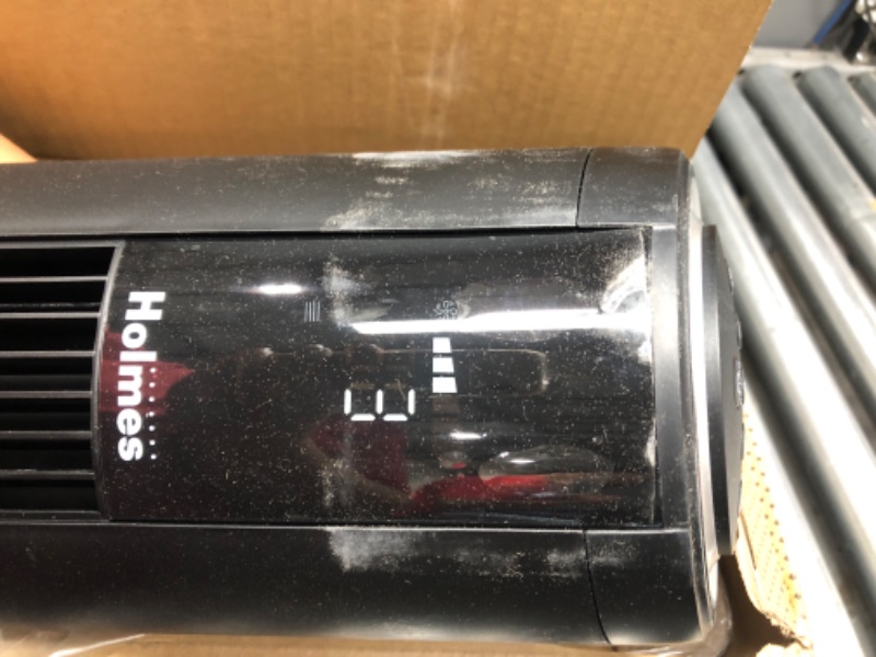 Photo 3 of HOLMES 42" Digital Tower Fan with Accent Light, ClearRead Display, High/Low Brightness Level, 80° Oscillation, 5 Speeds, 4 Modes, 8-Hour Timer, Home, Bedroom or Office, Remote Control, Matte Black Black 42 Inch Digital/Accent Light