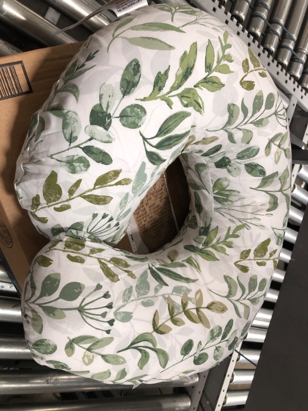 Photo 2 of Boppy Original Support Nursing Pillow, Green Foliage, Ergonomic Breastfeeding, Bottle Feeding, and Bonding, Firm Hypoallergenic Fiber Fill, Removable Cover, Machine Washable