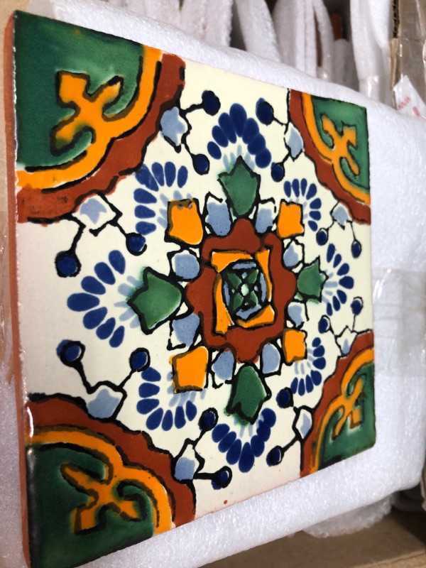 Photo 3 of 40 Mexican Talavera Tiles Hand Painted 6"x6" Stairs Backsplash 10 Designs