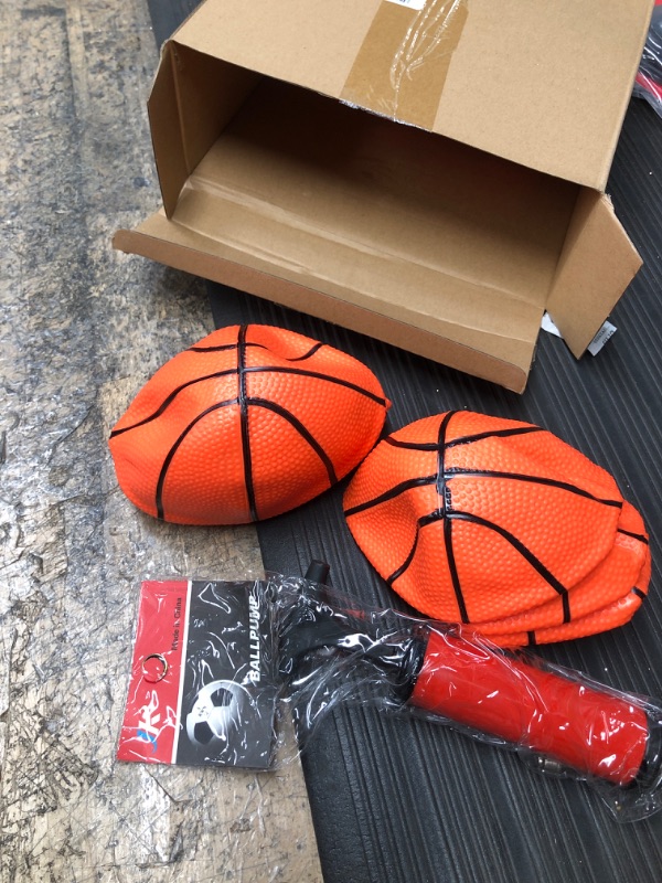 Photo 2 of 32 Pcs 5 Inch Mini Basketball PVC Small Basketball Balls with Inflation Pump Inflatable Basketball Mini Basketball Toy Party Favors for Indoor Outdoor Mini Hoop Basketball Birthday Party Sports Game