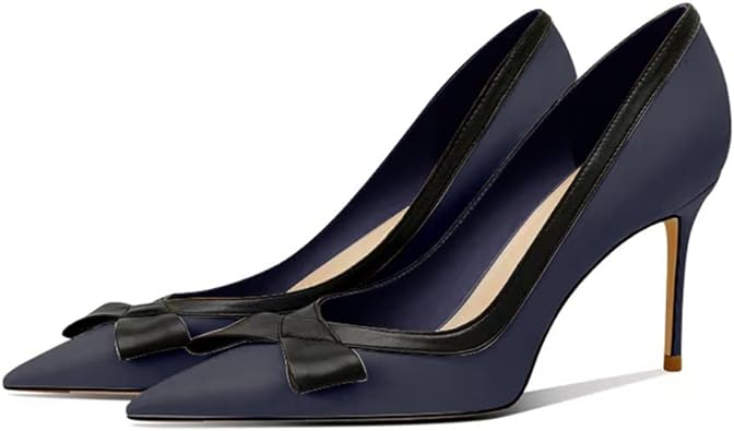 Photo 1 of Coutgo Womens Bow Knot Pointed Toe Pumps High Heels Stiletto Slip on D’Orsay Dress Shoes size 10