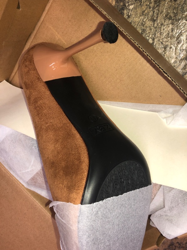 Photo 2 of DARK BROWN, SIZE 11 Coutgo Womens High Heels Pointed Toe Bowknot Slip-On Dress Pumps Shoes 