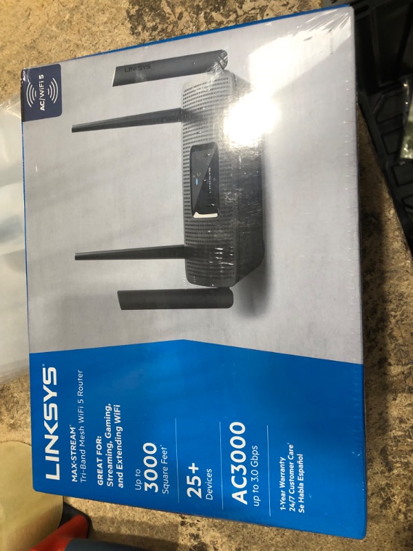 Photo 1 of Linksys - - Linksys Max-Stream IEEE 802.11ac Ethernet Wireless Router - 2.40 GHz ISM Band - 5 GHz UNII