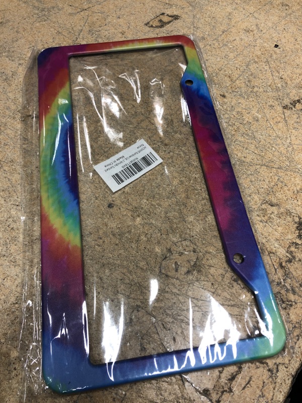 Photo 2 of HOSNYE Rainbow Color Lines License Plate Frame Rotating Colors Metal License Plate Cover Front Plates Frames Car Tag Frame for Women Men US Vehicles Standard 12 x 6 Inch Rainbow Color Lines