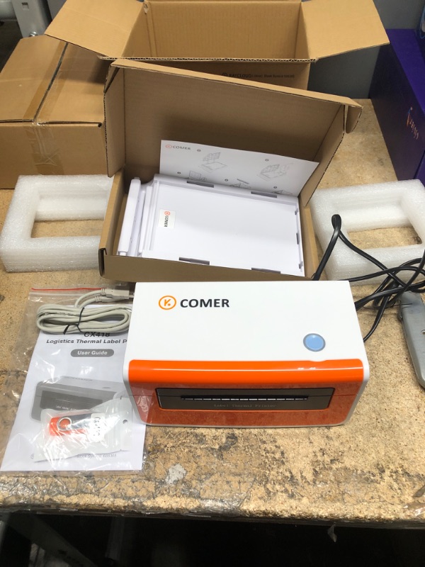 Photo 3 of K Comer Shipping Label Printer 150mm/s High-Speed 4x6 Direct Thermal Label Printing for Shipment Package 1-Click Setup on Windows/Mac,Label Maker Compatible with Amazon, Ebay, Shopify, FedEx,USPS,Etsy BASIC VERSION