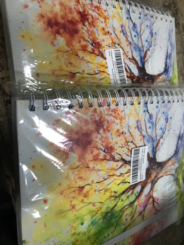 Photo 2 of Hardcover Academic Year 2023-2024 Planner: (July 2023 Through June 2024) 8.5"x11" Daily Weekly Monthly Planner Yearly Agenda. Bookmark, Pocket Folder and Stickers Set (Tree Seasons)   2 PACKS