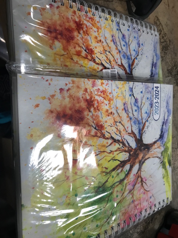 Photo 2 of Hardcover Academic Year 2023-2024 Planner: (July 2023 Through June 2024) 8.5"x11" Daily Weekly Monthly Planner Yearly Agenda. Bookmark, Pocket Folder and Stickers Set (Tree  
 2 PACKSSeasons)