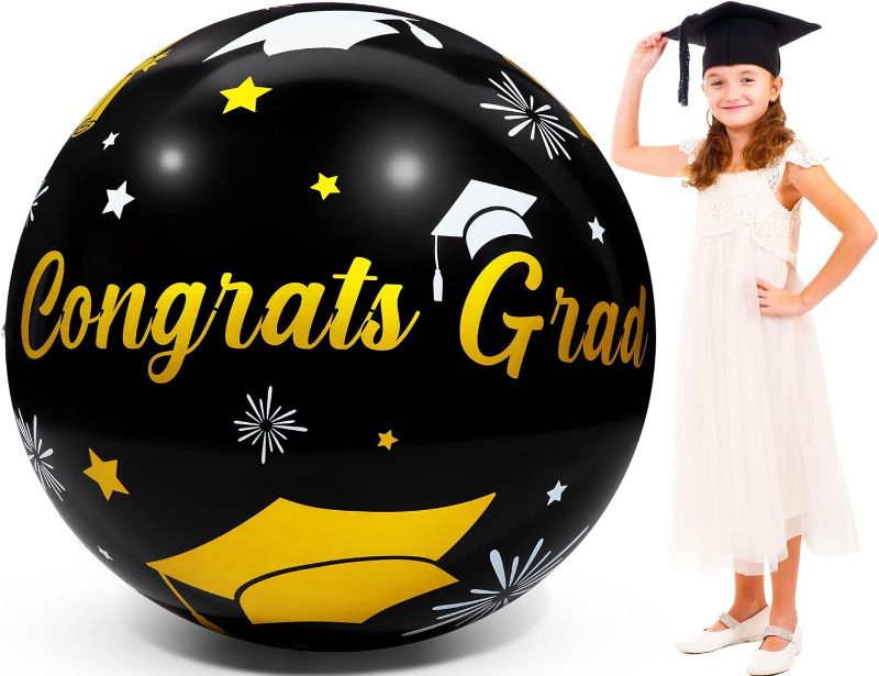 Photo 1 of 
Hiboom 4 Feet Giant Graduation Beach Ball 48 Inch Jumbo Inflatable Ball for Graduation Decor Congrats Grad Sign for College High School Student Celebrate...