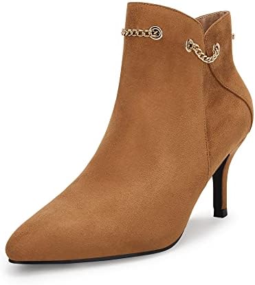 Photo 1 of Coutgo Women's Pointy Suede Boots Kitten Heel Ankle Booties Side Zipper Low Heel Dress Shoes
SIZE 5