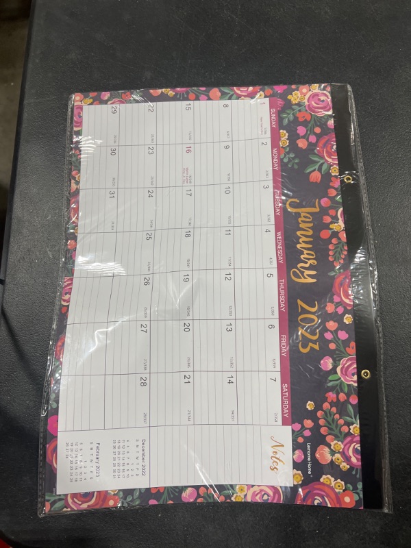 Photo 2 of Desk Calendar 2023-2024 - Jul. 2023 - Dec. 2024, 18 Monthly Desk/Wall Calendar 2023-2024,16.8" x 12", Thick Paper, Calendar 2023-2024 with Corner Protectors, Ruled Blocks - Floral