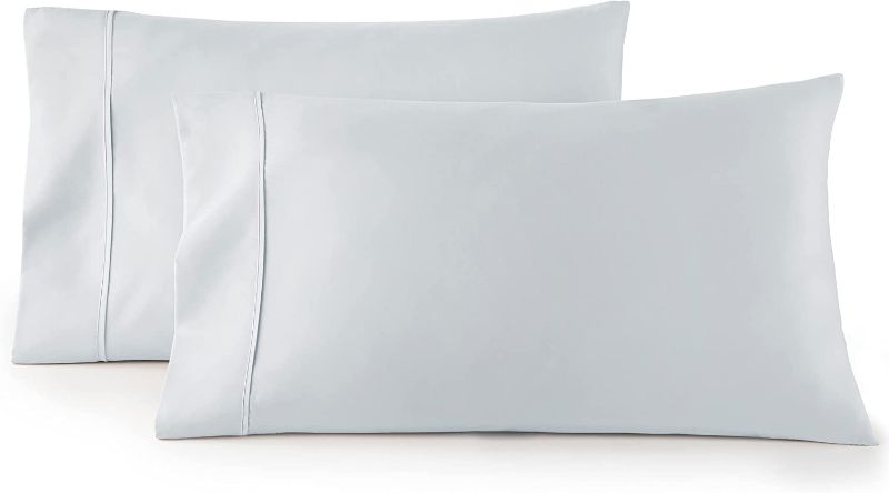 Photo 1 of HC COLLECTION Pillow Cases - Set of 2 Standard/Queen Size Pillowcases, 20" x 30", Microfiber Pillowcase Pack -Ice Blue https://a.co/d/6xTKtnY