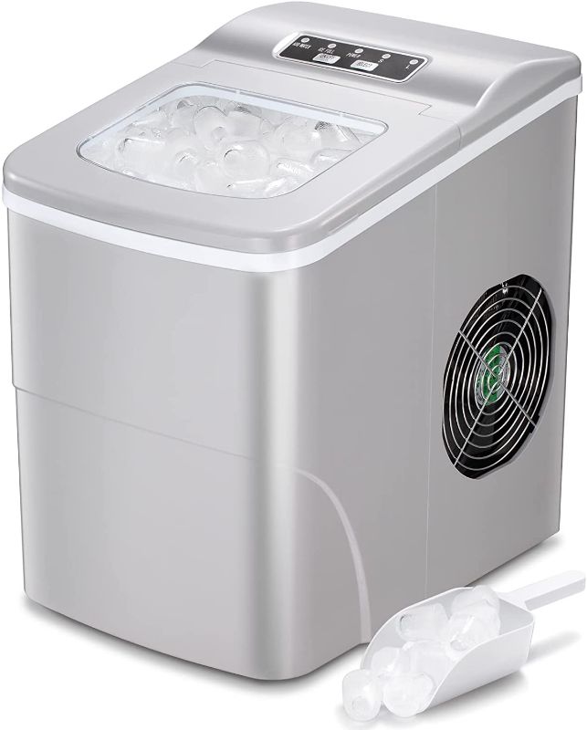 Photo 1 of AGLUCKY Countertop Ice Maker Machine, Portable Ice Makers Countertop, Make 26 lbs ice in 24 hrs,Ice Cube Rready in 6-8 Mins with Ice Scoop and Basket (Black) https://a.co/d/bq0DqMu