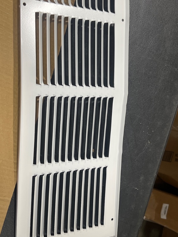 Photo 3 of 30"W x 6"H [Duct Opening Size] Steel Return Air Grille (AGC Series) Vent Cover Grill for Sidewall and Ceiling, White | Outer Dimensions: 31.75"W X 7.75"H for 30x6 Duct Opening 30"W x 6"H [Duct Opening]