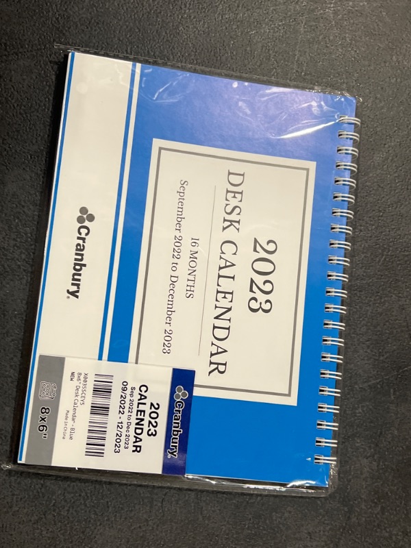 Photo 2 of CRANBURY Small Desk Calendar 2023 - (8x6"), Standing Desk Calendar, Office Calendar 2023, Stand Up Easel Calendar, Perfect Size for Desktop, Includes Stickers Blue 2023 Edition