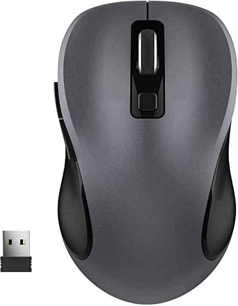 Photo 1 of 2.4G Wireless Mouse for Laptop, Ergonomic Computer Mouse with USB Receiver and 3 Adjustable Levels, 6 Button Cordless Mouse Wireless Mice for Windows Mac PC Notebook (Grey) BRAND NEW 