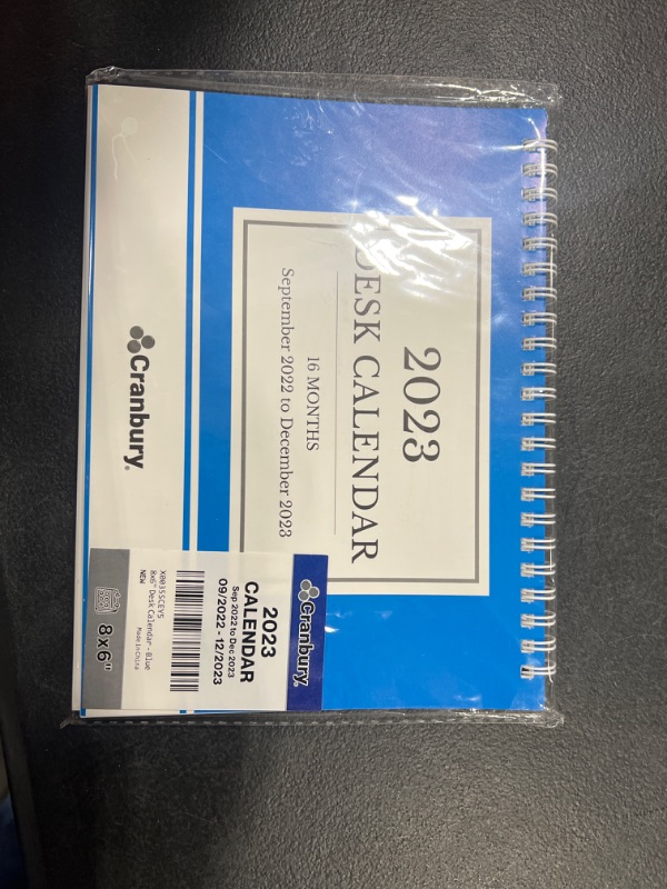 Photo 2 of CRANBURY Small Desk Calendar 2023 - (8x6"), Standing Desk Calendar, Office Calendar 2023, Stand Up Easel Calendar, Perfect Size for Desktop, Includes Stickers Blue 2023 Edition