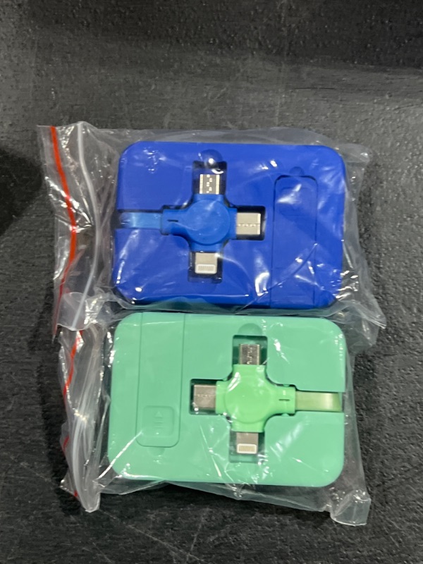 Photo 2 of 2 Pack 3 in 1 Multi Retractable Charging Cable, Three in One Charging Cable Roll, Multi Retractable USB Cable Charger Cable with Micro USB IP Type C Connectors