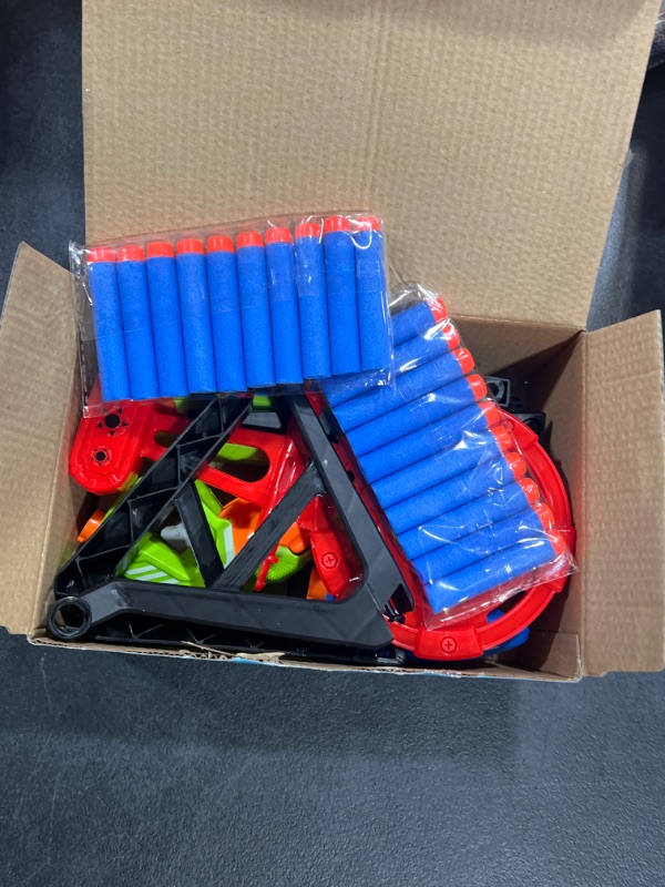 Photo 2 of EnAuRol 3 Packs Soft Bullet Blaster Guns with 20 Foam Darts and 1 Target for Age 3 4 5 6 7 8 Year Old Boys and Girls Birthday Christmas Festivals Gifts Perfect for Shooting Practice