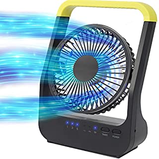 Photo 1 of Battery Operated Fan, Super Long Lasting Battery Operated Fans for Camping, Portable D-Cell Battery Powered Desk Fan with Timer, 3 Speeds, Whisper Quiet, 180° Rotation, for Office,Bedroom,Outdoor, 5''