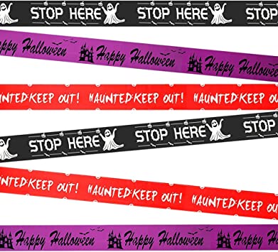 Photo 1 of 3 Pack Halloween Caution Tape Non-adhesive Warning Fright Tape Roll Creepy Scary Keep Out Haunted House Decorations for Halloween Party Decorations Outdoor Decor 3 Inch x 70 Feet
