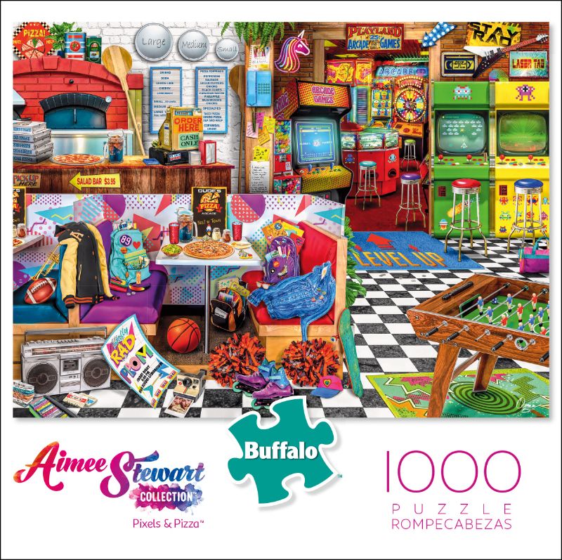 Photo 1 of Buffalo Games Aimee Stewart Pixels & Pizza 1000 Piece Jigsaw Puzzle
