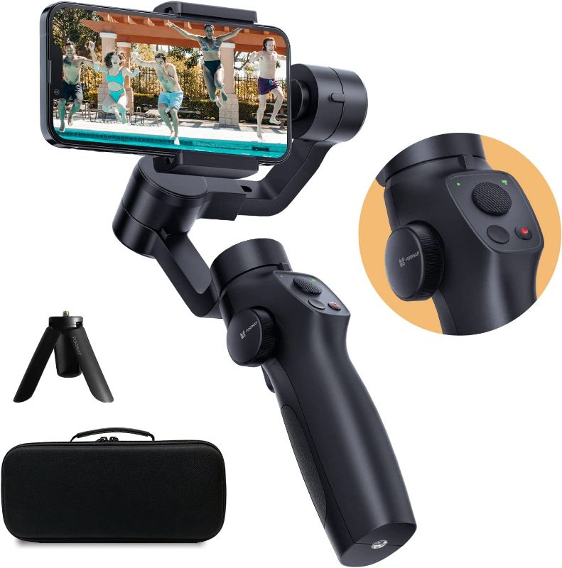 Photo 1 of 3-Axis Gimbal Stabilizer for iPhone 13 12 11 Pro Max XS X XR Samsung s21 s20 Android Smartphone, Handheld Gimble with Focus Wheel, Phone Stabilizer for Video Recording Vlog - FUNSNAP Capture 2s Combo
