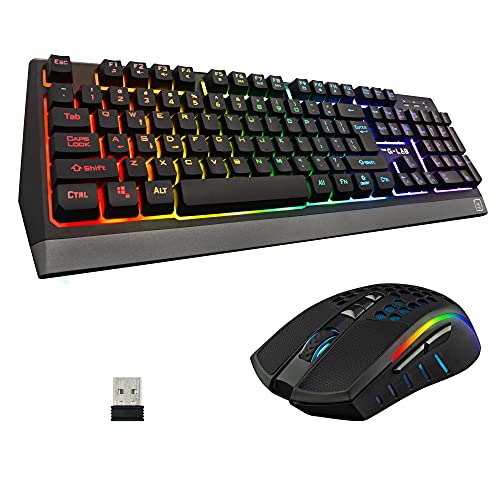 Photo 1 of G-LAB Combo Tungsten - Backlit Wireless Gaming Keyboard and Mouse Set – QWERTY Wireless Gaming Keyboard + 2400 DPI Wireless Gaming Mouse - Wireless
