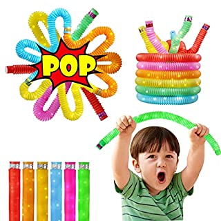 Photo 1 of 12 Pack Neudeco Light up pop Tubes Fidget Sensory Toys,Led Light up Kids' Birthday Party Favors,Glow in The Dark Party suppliers,Light up pop Pipes Toys?Party Bag Stuffers Birthday Gift for Kids