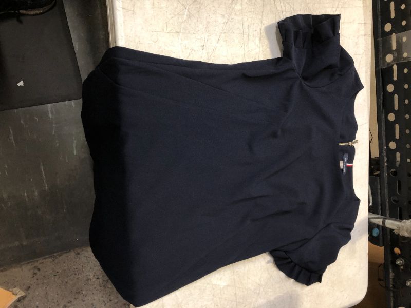 Photo 3 of (size6) Tommy Hilfiger Women's Scuba Crepe Two Pocket Dress 2 Dark Navy size 6