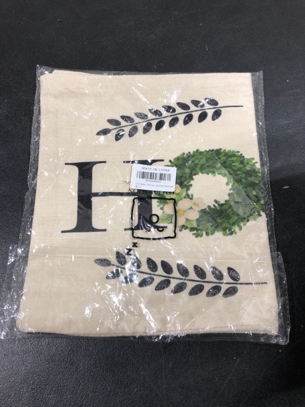 Photo 1 of 4TH Emotion Fall Home Boxwood Wreath Throw Pillow Cover Farmhouse Autumn Cushion Case for Sofa Couch 12x20 Inches Polyester Linen 