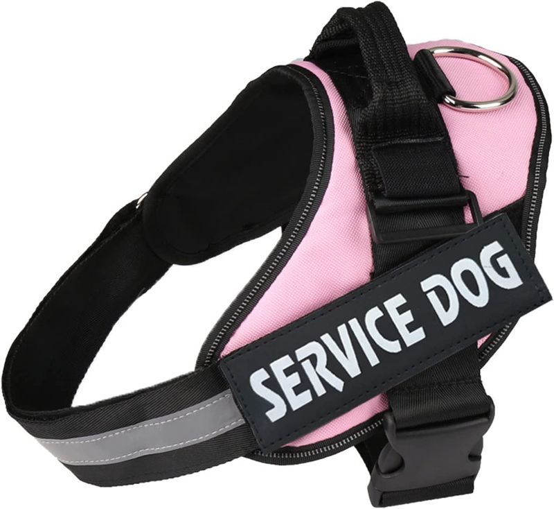 Photo 1 of SIZE SMALL FIZILI Dog Harness, No-Pull Pet Harness Adjustable Soft Padded Dog Vest, Reflective No-Choke Pet Oxford Vest with Easy Control Handle for Large Dogs, Pink, S 