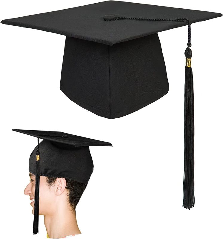 Photo 1 of 2022 Elastic Brim Graduation Cap Sweat Absorbing & Breathable Fabric Men Women University High School Graduation Ceremony