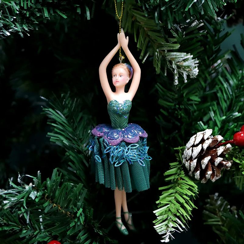 Photo 1 of ABXMAS Fairies Ornaments,Resin Ballerina Decoration?Great Gift for a Sugar Plum Fairy Ballerina (Green)