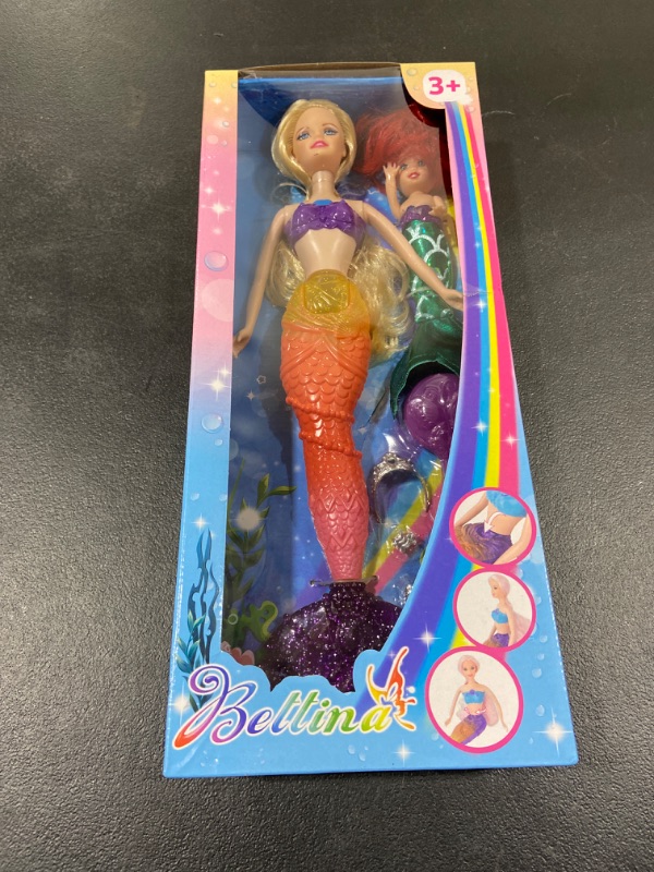 Photo 2 of BETTINA Mermaid Princess Doll with Little Mermaid Doll & Accessories, Mermaid Toys Princess Birthday Gifts, Girls Toys Aged 3 4 5 6 7 Years Olds, Yellow
