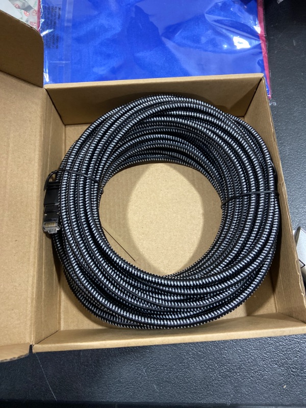 Photo 2 of Amazon Basics Braided RJ45 Cat-7 Gigabit Ethernet Patch Internet Cable - 50 Feet 50-Foot