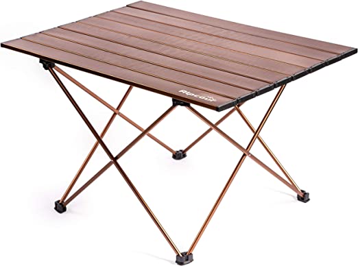 Photo 1 of Alpcour Portable Camping Table – Lightweight, Compact Folding Side Table in a Bag with Aluminum Top & Heavy Duty Hinge for Easy Travel & Storage – Great for Outdoor BBQ, Backpacking, Tailgate & More
