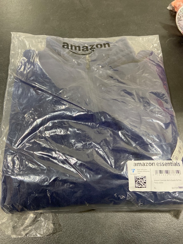 Photo 2 of Amazon Essentials Men's Quarter-Zip Polar Fleece Jacket Polyester Navy X-Large