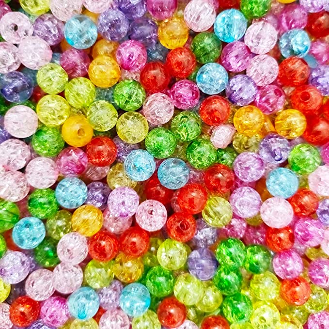 Photo 1 of 800pcs Burst Beads Lampwork Glass Beads 8mm Round Spacer Beads Crystal Beads for Beading Friendship Bracelets Cell Phone Chains and Jewelry Making, Mixed Colors https://a.co/d/1ilufeI