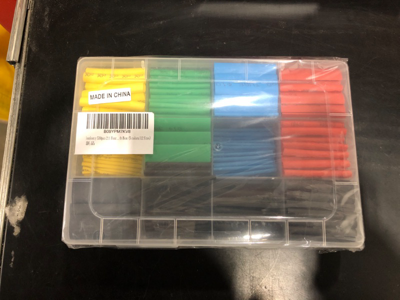 Photo 2 of 530pcs 2:1 Heat Shrink Tubing Kit - Lonlonty Electrical Wire Cable Wrap Assortment Electric Insulation Heat Shrink Tube Kit with Box (5 colors/12 Sizes)