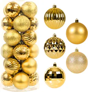 Photo 1 of 24Pcs Christmas Balls Ornaments Shatterproof Christmas Tree Decorations Hanging Ball for Xmas Tree Holiday Wreath Garland Decor Ornaments 