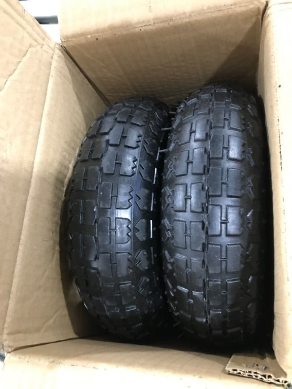 Photo 2 of 2 Pack 4.10/3.50-4" Pneumatic Air Filled Heavy-Duty Wheels/Tires,10" All Purpose Utility Wheels/Tires for Hand Truck/Gorilla Utility Cart/Garden Cart,5/8" Center Bearing,2.25" 