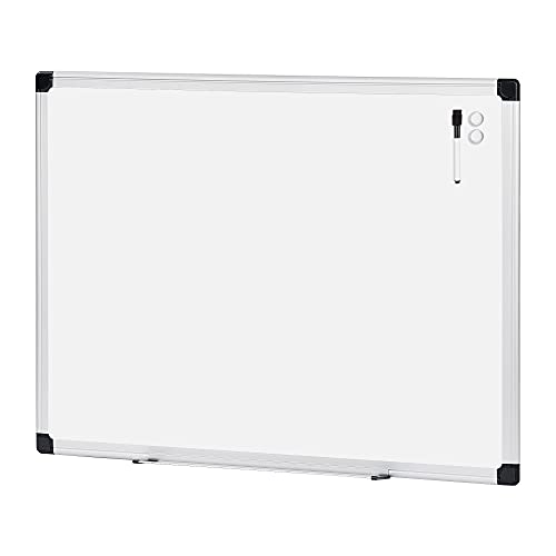 Photo 1 of Amazon Basics Magnetic Dry Erase White Board, 35 X 47-Inch Whiteboard - Silver Aluminum Frame
