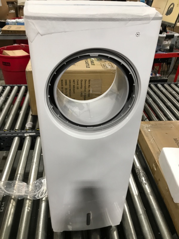 Photo 1 of COMFYHOME Bladeless Evaporative Cooler, 3-IN-1 Windowless Portable Air Conditioner, 20ft Remote, 3 Wind Speeds Tower Fan & 8H Timer, 40°Oscillation, 32-INCH Evaporative Air Cooler for Home & Room Grey